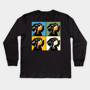 Black and Tan Coonhound Pop Art - Dog Lovers Kids Long Sleeve T-Shirt